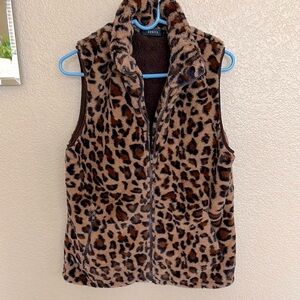 Chic Animal Print Fleece Vest